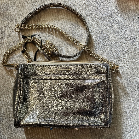 REBECCA MINKOFF Gold Handbag - Mini Mac Crossbody - Designer Purse - Picture 3 of 7